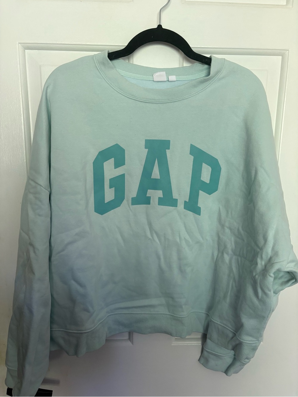 GAP Women's Mint Crewneck Sweatshirt with Teal Logo